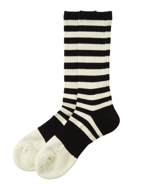 AC19 BORDER SOCKS IVORY×BLACK