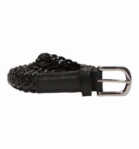 AC27 LEATHER MESH BELT BLK